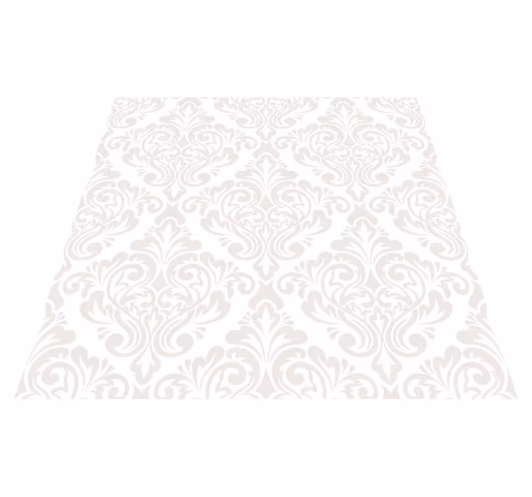 Beyaz pvc halı damask desenli - TenStickers