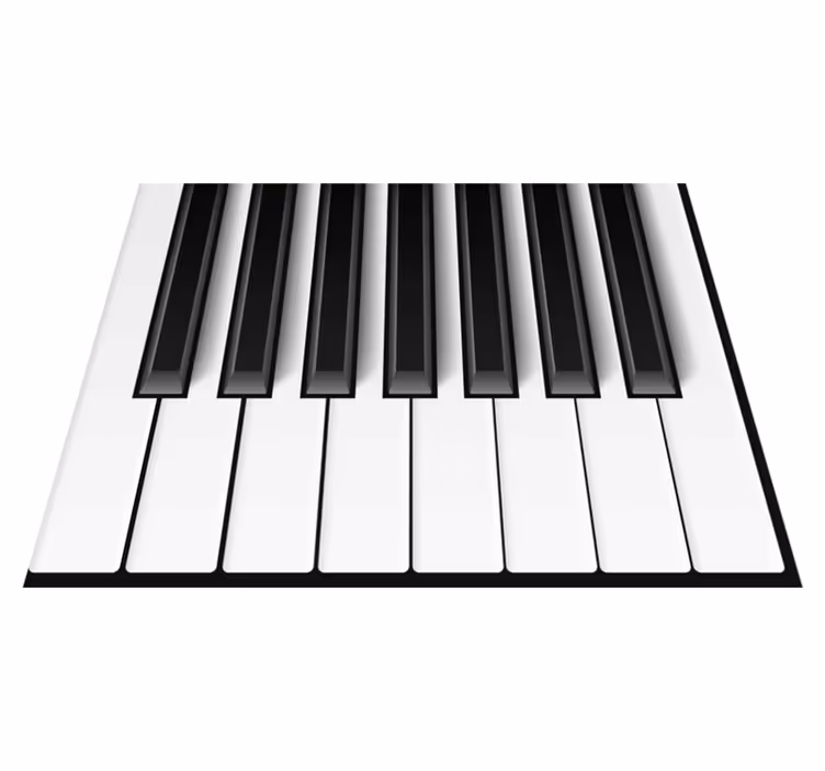 Beyaz pvc halı piyano tuşları - TenStickers