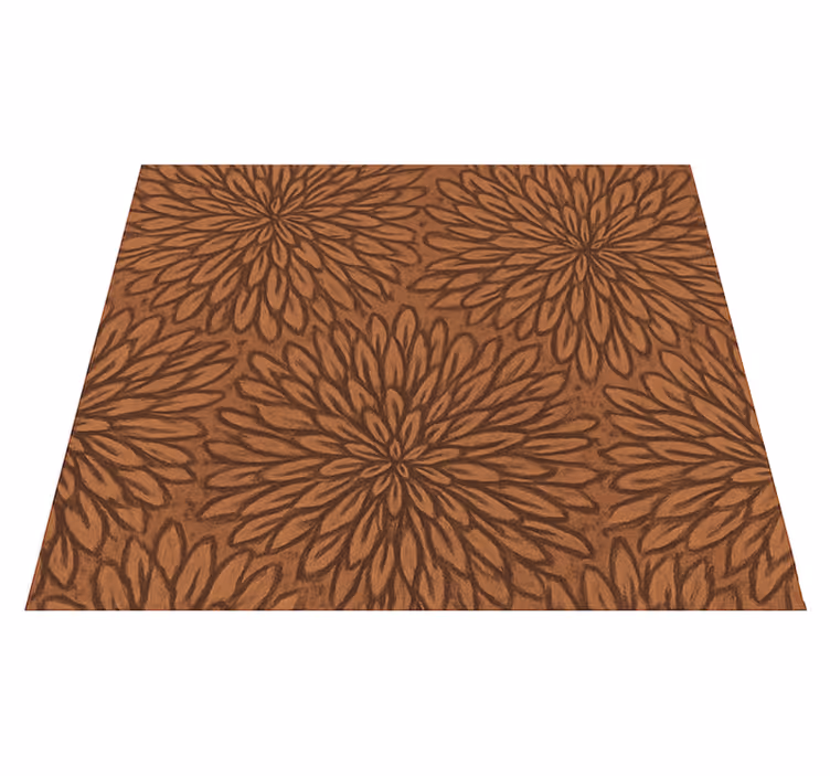 Kahverengi pvc halı modern mercan Çiçek patlaması - TenStickers