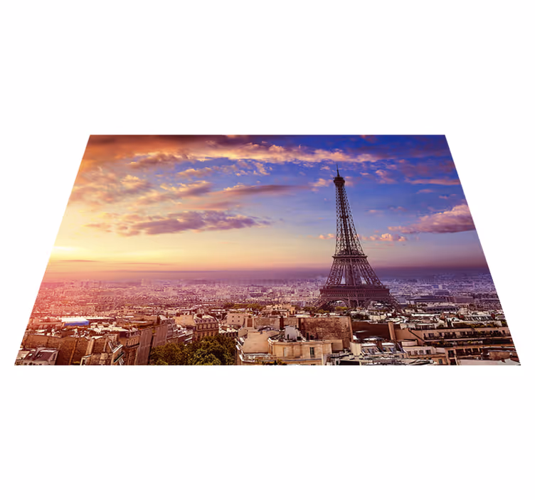 Mor pvc halı paris manzarası - TenStickers