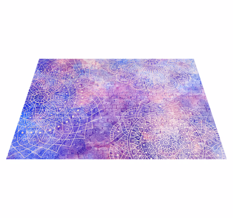 Mor pvc halı - tuğla duvar mandala deseni - TenStickers