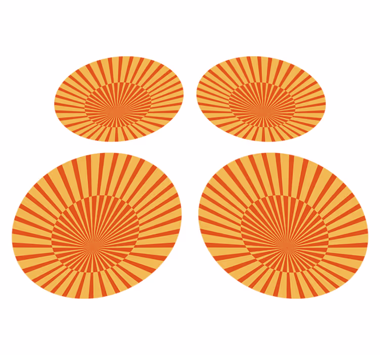 Turuncu pvc halı 70'ler güneş dairesi - TenStickers