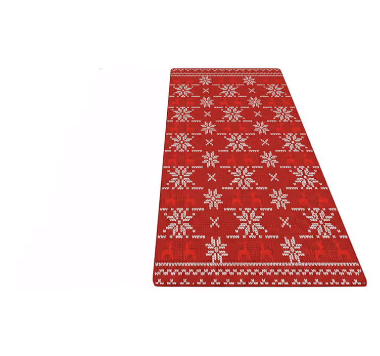 Kırmızı pvc halı - noel deseni - TenStickers