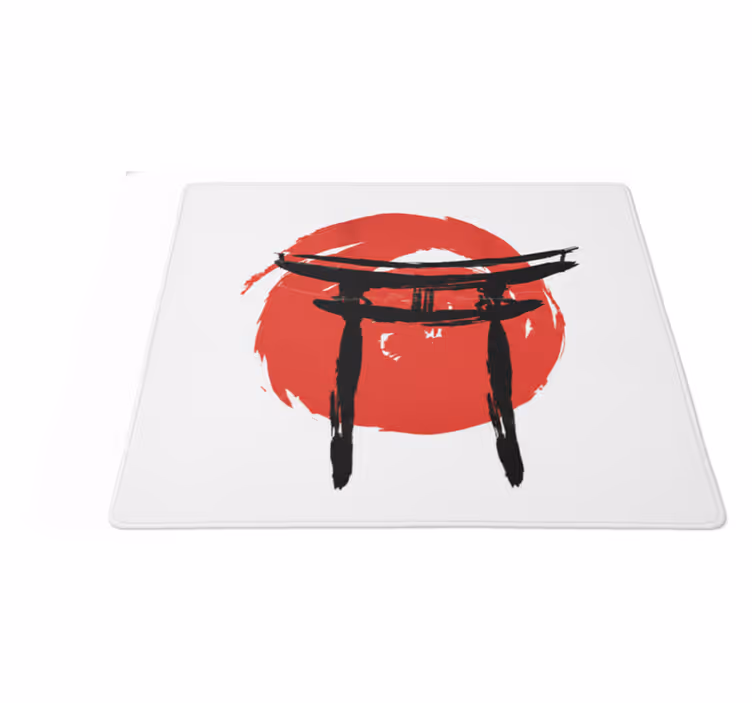 Kırmızı pvc halı japon boyalı kapı - TenStickers