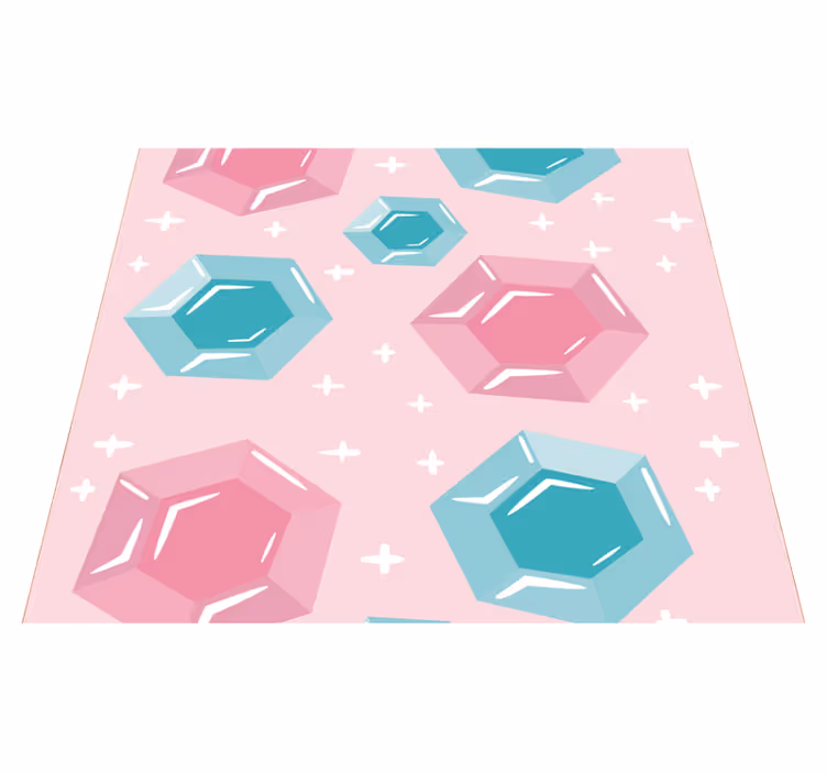 Pembe pvc halı geometrik mücevher tonları - TenStickers