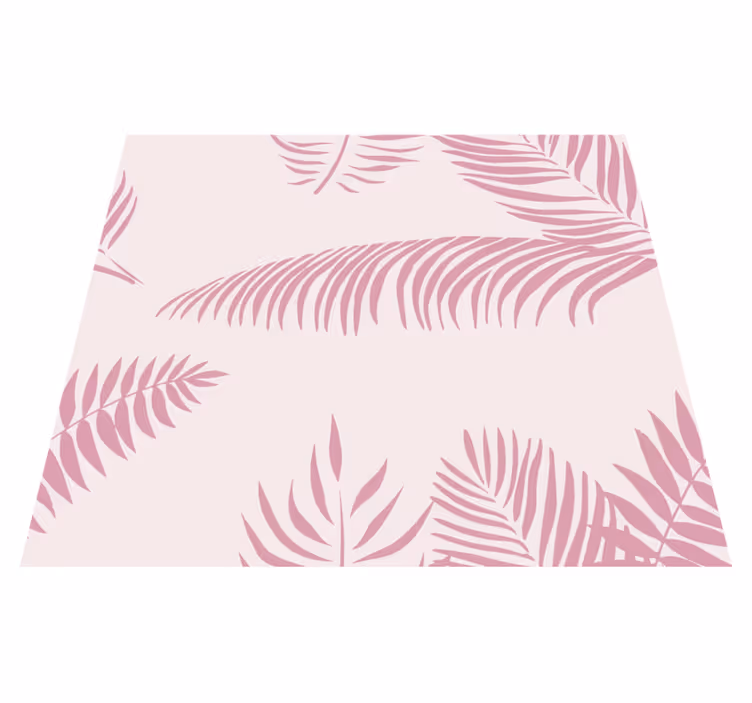 Pembe pvc halı büyük palmiye yaprakları - TenStickers