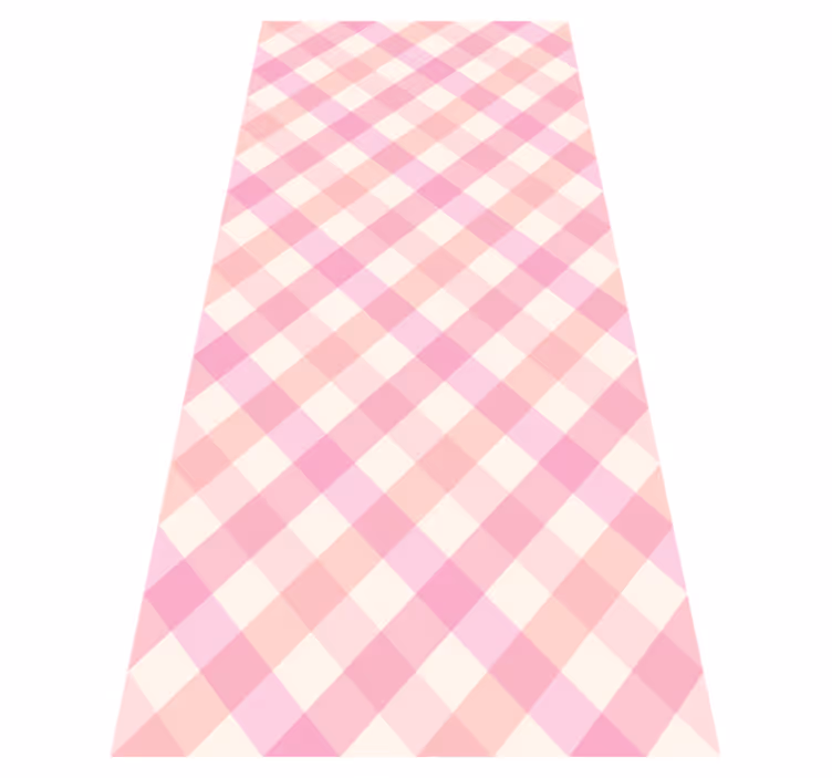 Pembe pvc halı kareli desenli - TenStickers