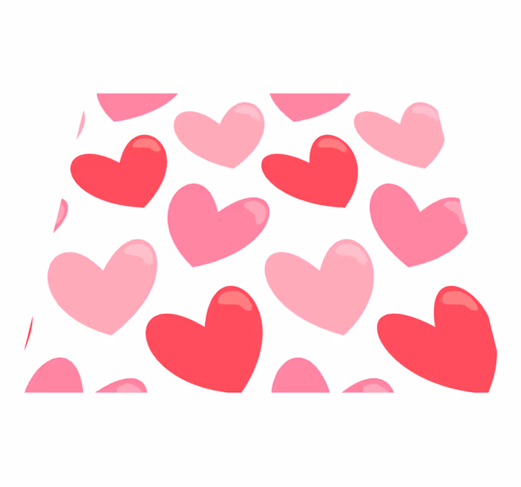 Pembe pvc halı büyük kalp şekilleri - TenStickers