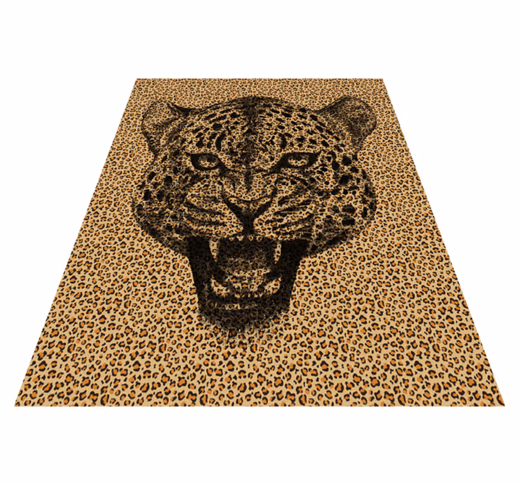Inanılmaz leopar hayvan baskı vinil halı - TenStickers