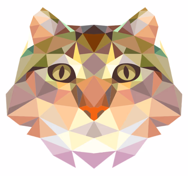 şaşırtıcı geometrik kedi şekilli vinil halı - TenStickers