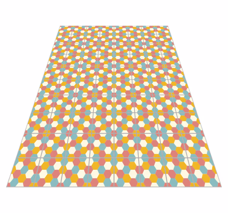 Renkli altıgenler geometrik vinil halı - TenStickers