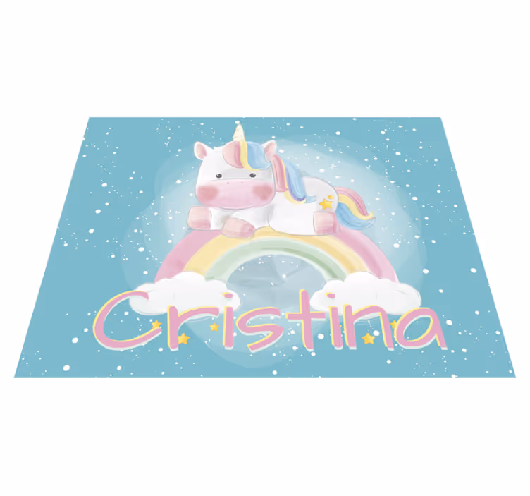 Kişiselleştirilebilir unicorn bebekler vinil halı - TenStickers