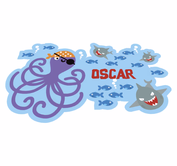 özelleştirilebilir korsan ahtapot vinil halı - TenStickers