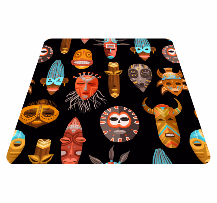 Aşiret maskeleri etnik vinil halı - TenStickers