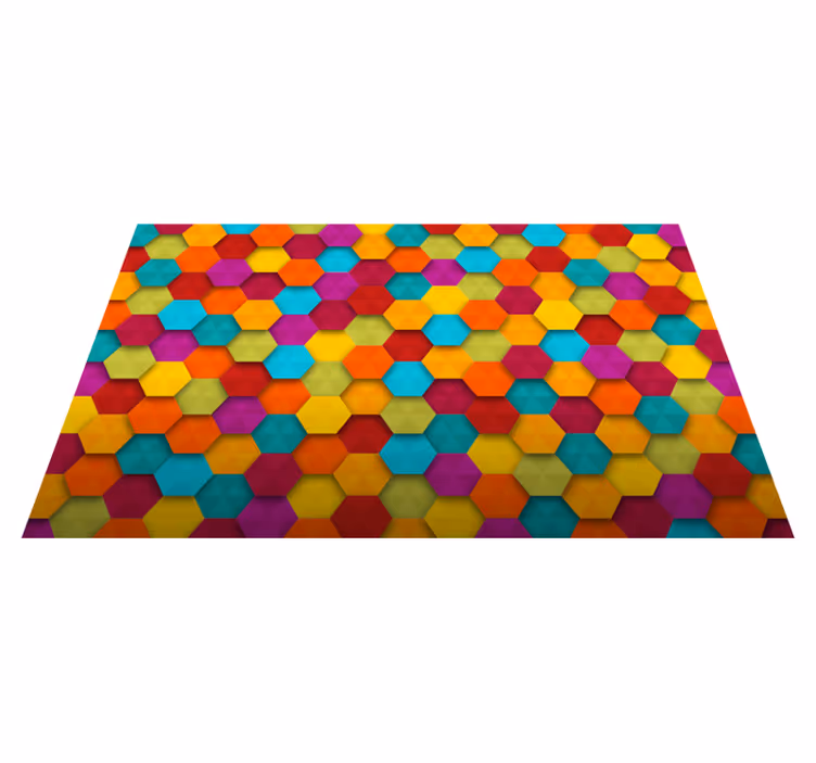 Renkli altıgen geometrik vinil halı - TenStickers