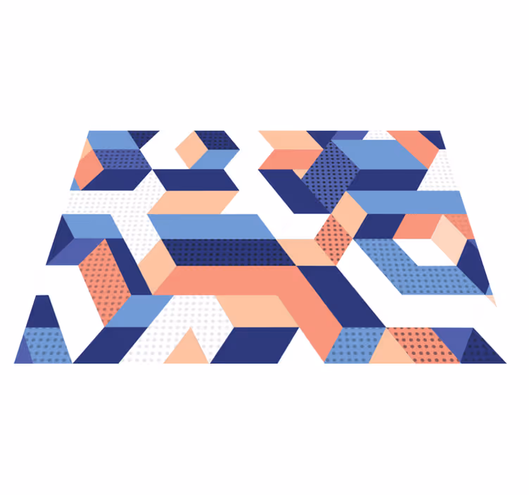 Modern 3d geometrik vinil halı - TenStickers