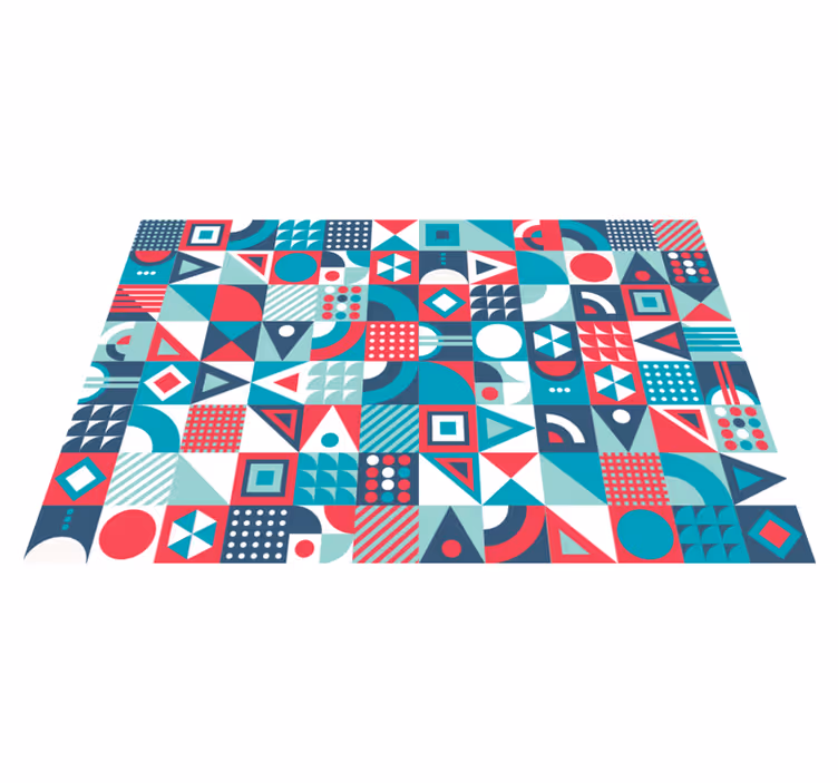 Geometrik soyut desen oturma odası pvc halı - TenStickers