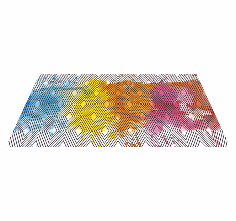 Vinil halı geometrik suluboya elmas - TenStickers