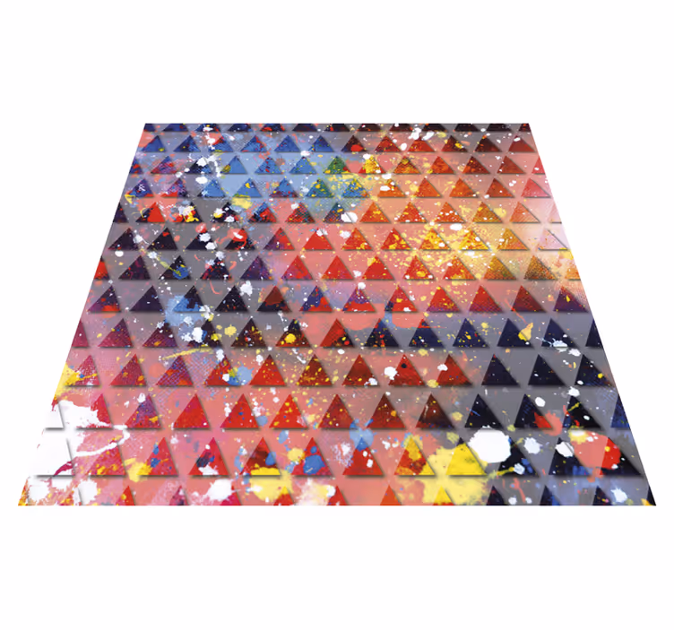 Soyut üçgen mozaik geometrik pvc halı - TenStickers
