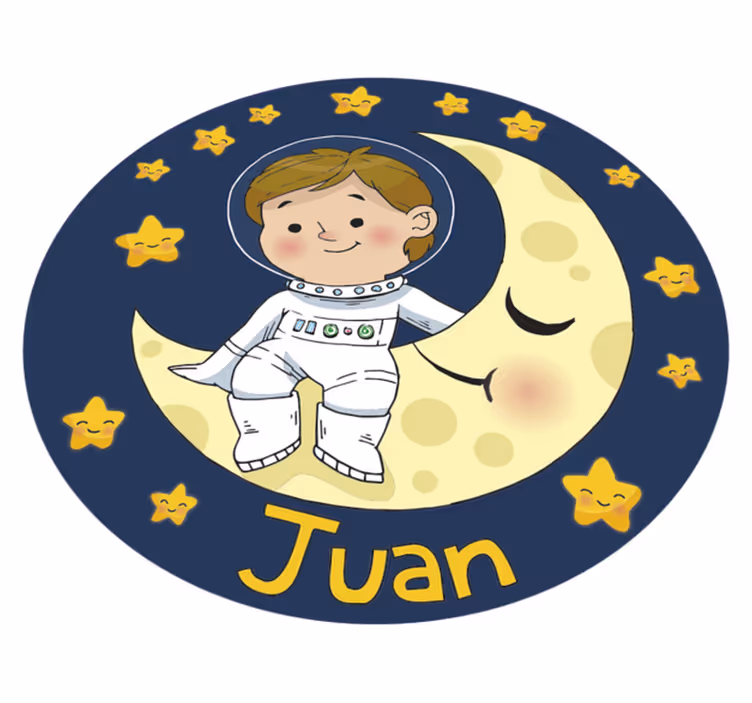 çocuk astronot adı ile çocuklar vinil halı - TenStickers