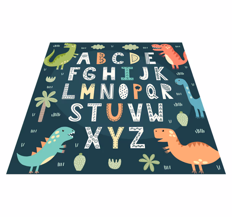 Dinozor alfabe vinil halı - TenStickers