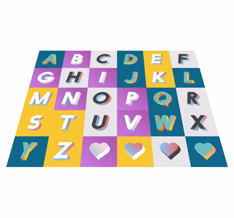 Modern alfabe vinil halı - TenStickers