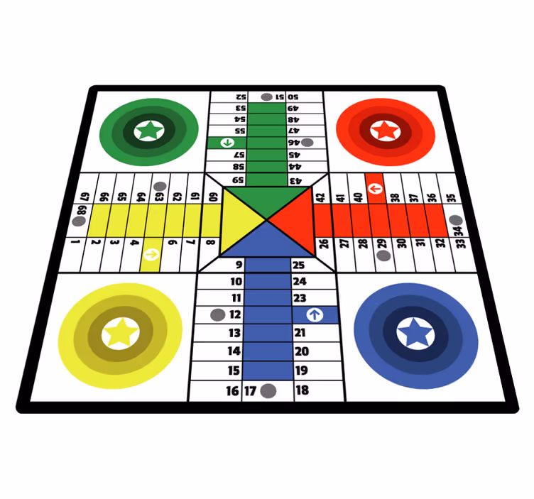 çarpıcı parchis masa oyunu vinil halı - TenStickers