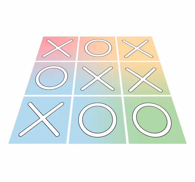 Tic tac toe vinyl halı oyunu - TenStickers