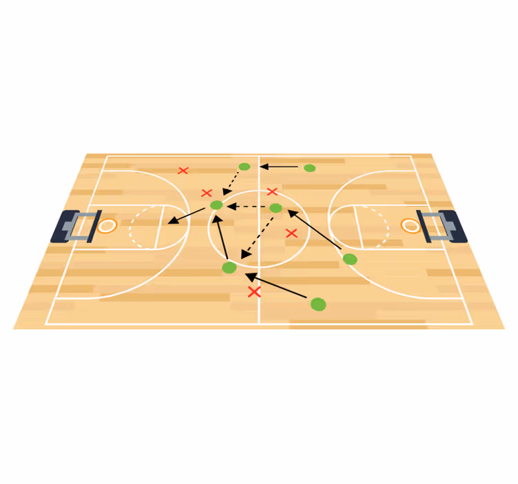 Vinil halı basketbol sahası oyun - TenStickers