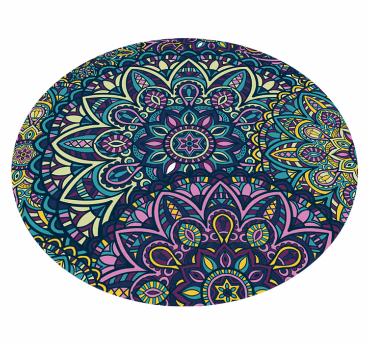 Muhteşem yuvarlak kompozisyon mandala vinil halı - TenStickers