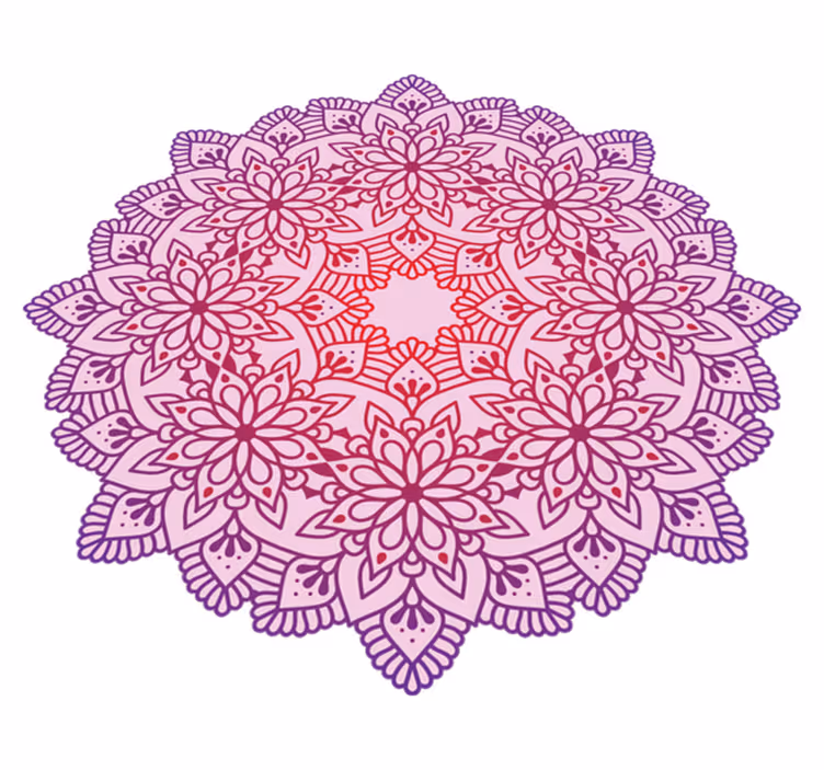 Zarif çiçek renkli mandala vinil halı - TenStickers