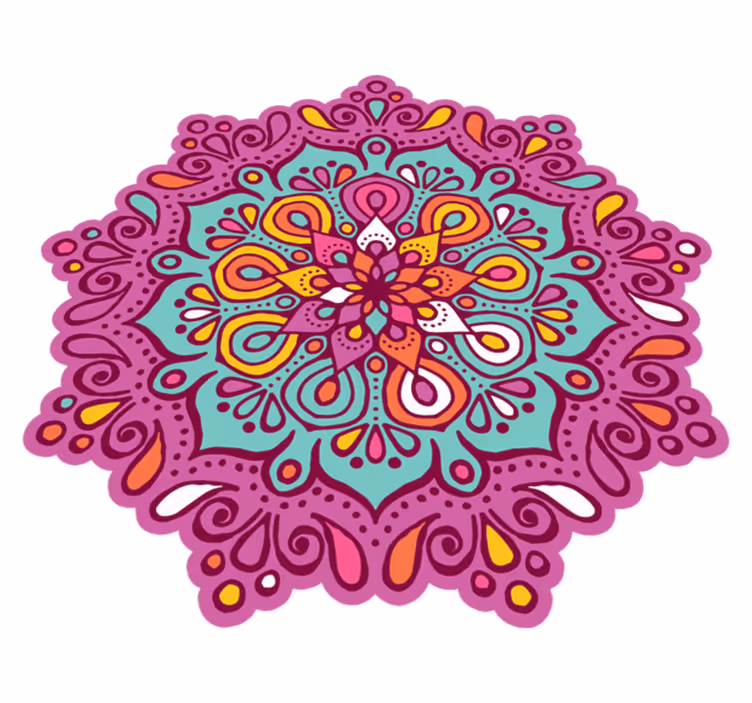 çiçek mandala vinil kilim - TenStickers