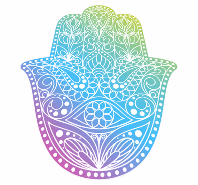 Renkli el sembolü mandala pvc halı - TenStickers