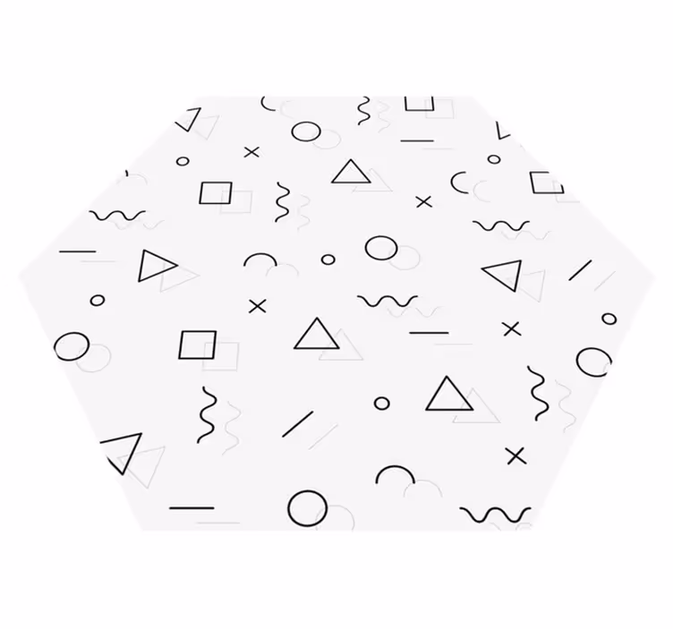 Memphis tarzı minimalist vinil halı - TenStickers