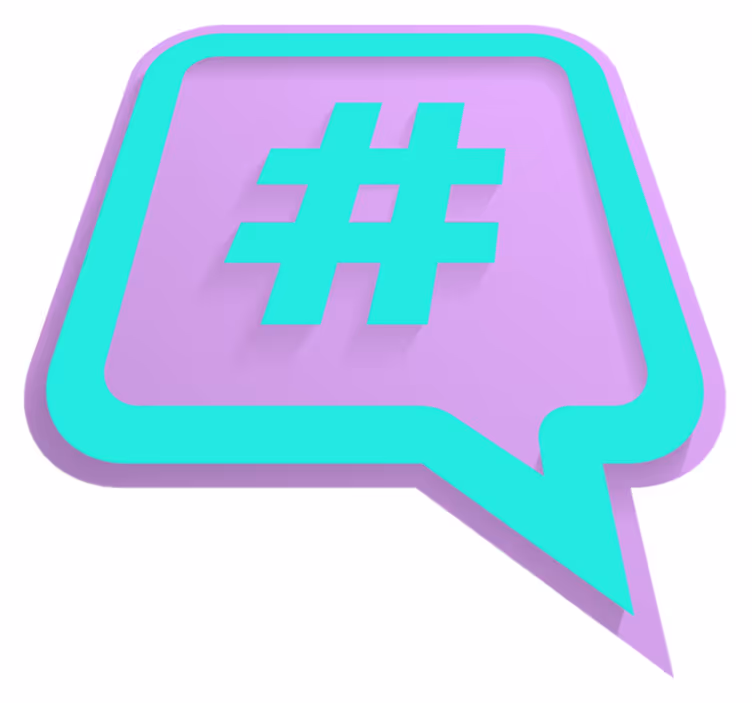 Hashtag konuşma balonu cümleleri ile pvc halı - TenStickers