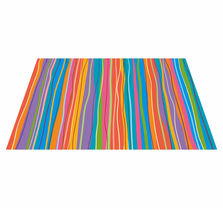 çarpıcı renkli çizgili modern vinil halı - TenStickers