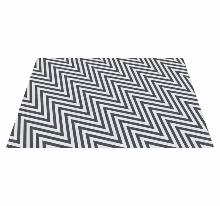 çarpıcı İskandinav tarzı zig zag vinil halı - TenStickers