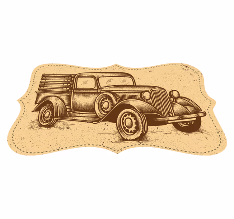 Vintage tarzı kamyon tasarım halı - TenStickers