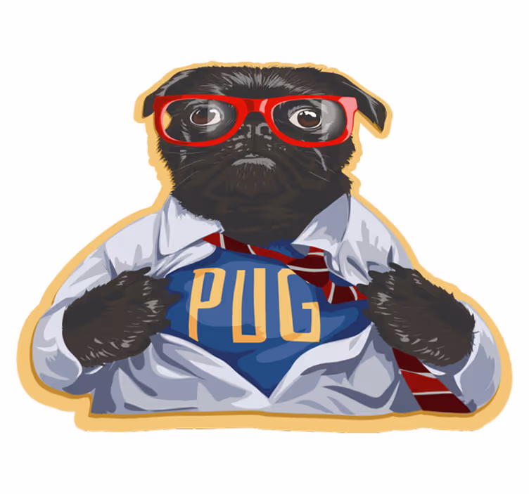 Retro vinil halı - gözlüklü köpek - TenStickers