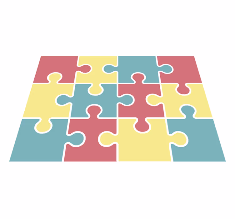 Pastel tonları puzzle oyunu vinil halı - TenStickers