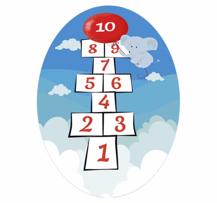 Fil seksek oyunu vinil halı - TenStickers