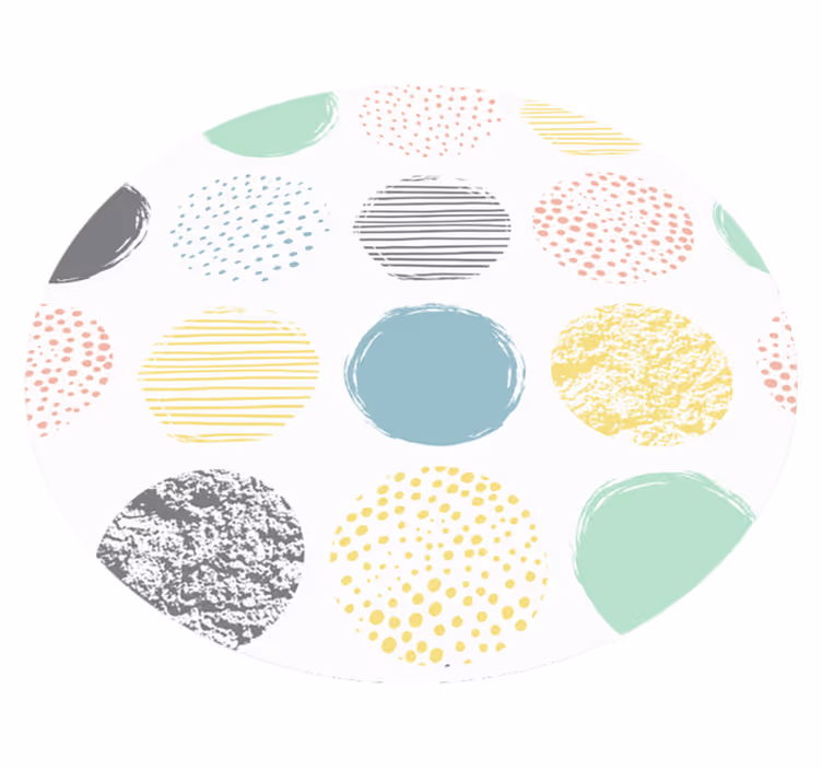 Pastel tonlarda yuvarlak vinil halı nokta - TenStickers