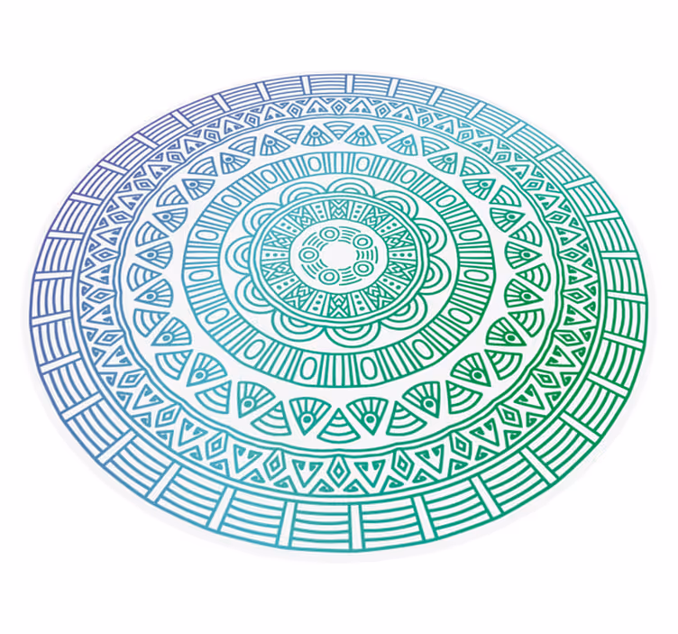 Muhteşem dekoratif yuvarlak mandala vinil halı - TenStickers