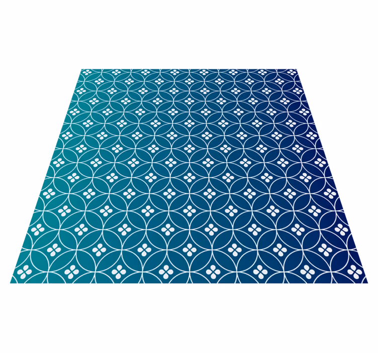 çarpıcı mavi geometrik vinil halı - TenStickers