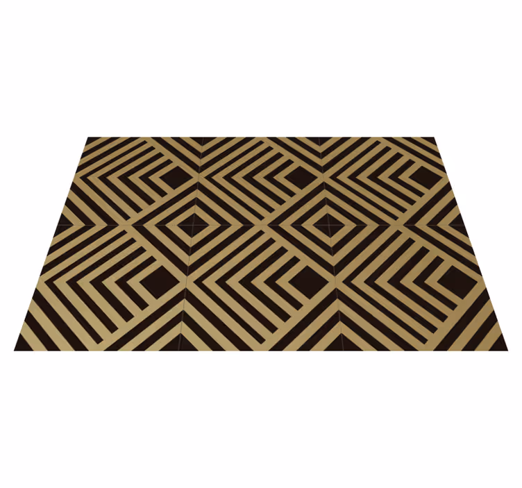 Siyah elmas geometrik vinil halı - TenStickers