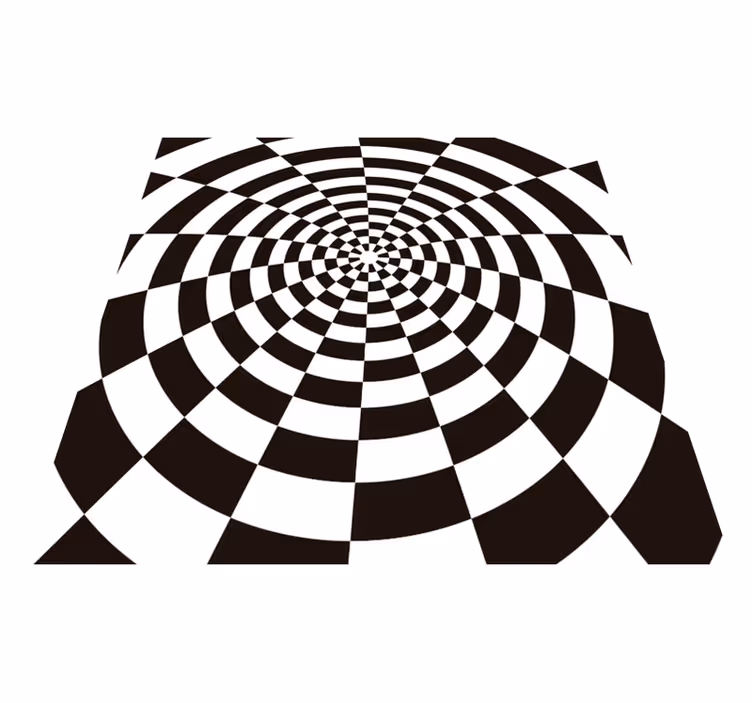Siyah ve beyaz dikdörtgen geometrik vinil halı - TenStickers