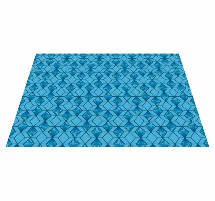 Mavi küp geometrik vinil halı - TenStickers