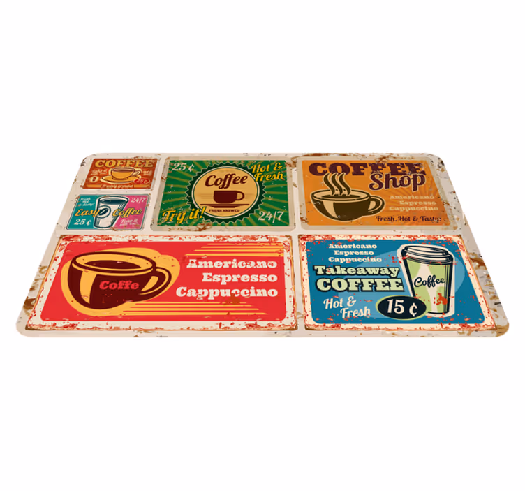 Amercian kahve bağbozumu vinil kilim - TenStickers