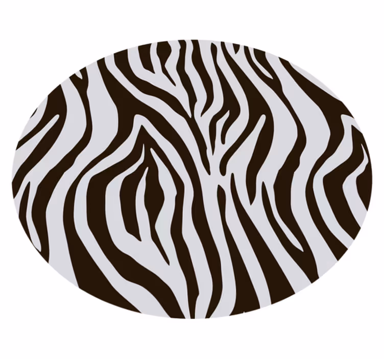 Muhteşem yuvarlak zebra hayvan baskı vinil halı - TenStickers