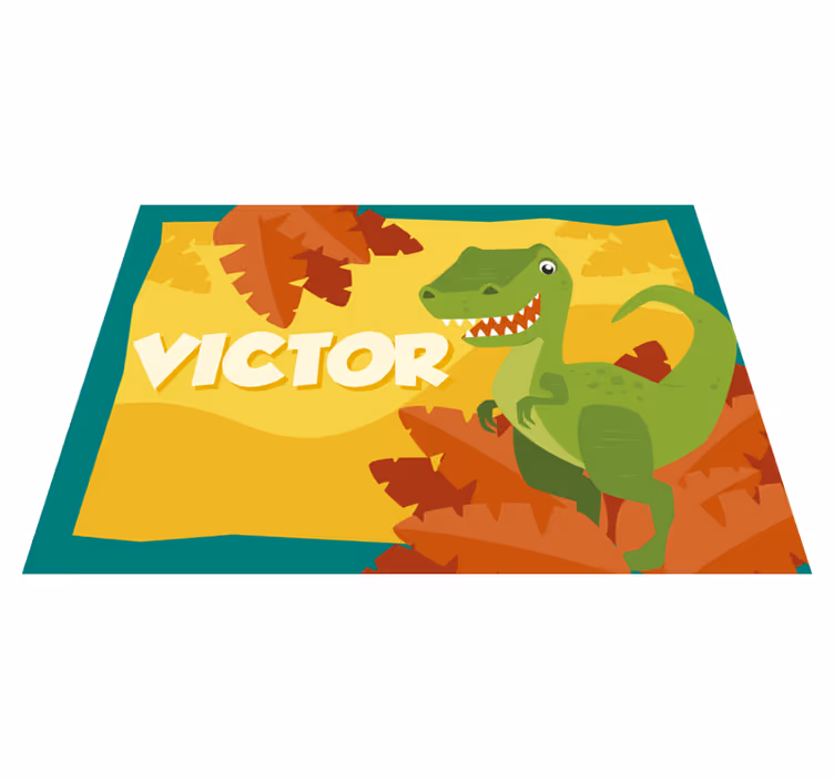 Adı ile dinozor vinil halı - TenStickers